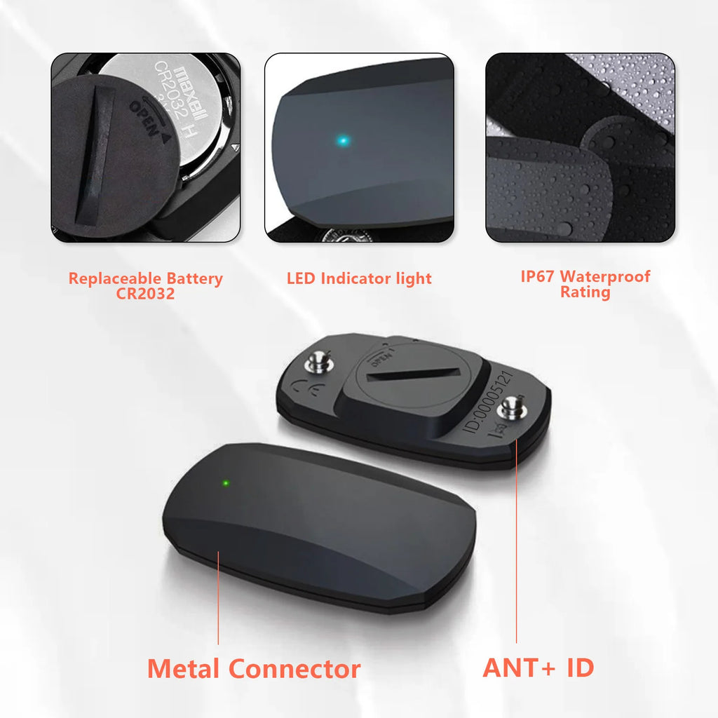 Bluetooth Chest Heart Rate Monitor Strap – ANT+ IP67